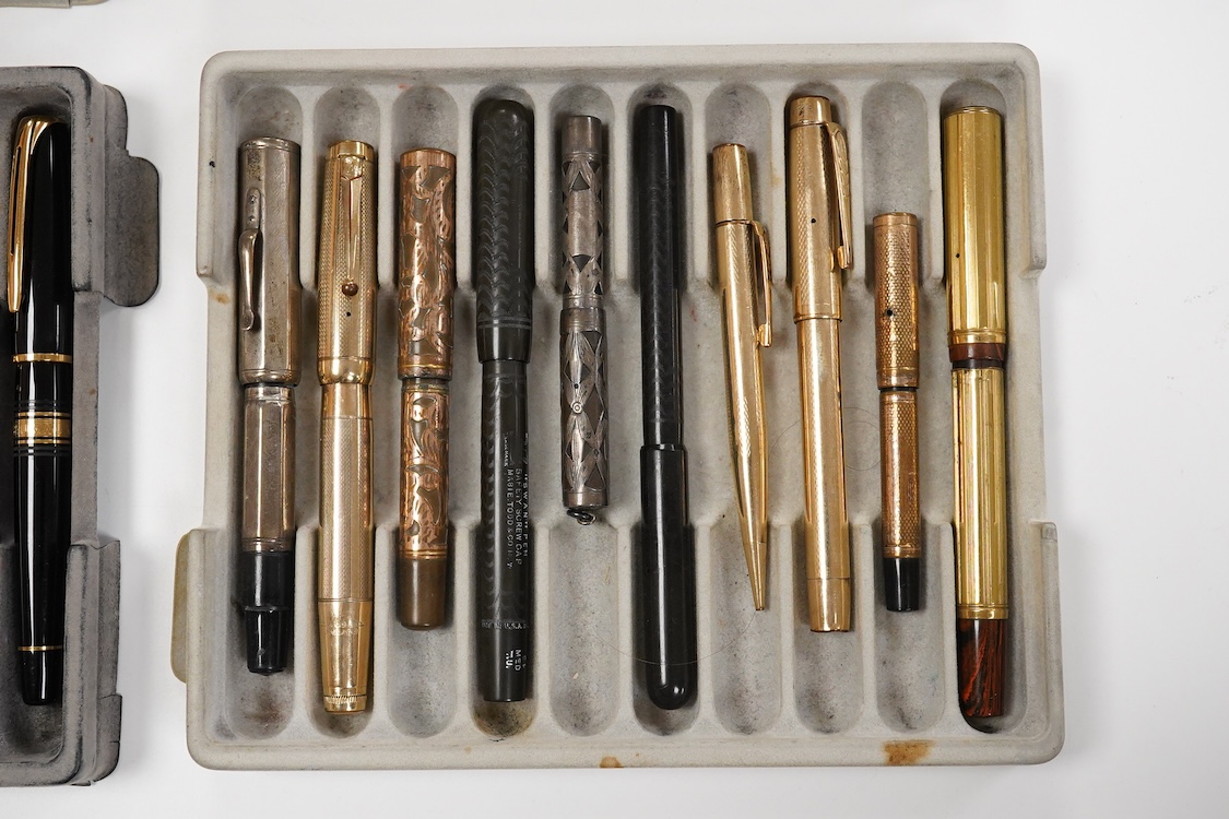 A good collection of fountain pens to include Swan, Onoto and Waterman, approx. 40
